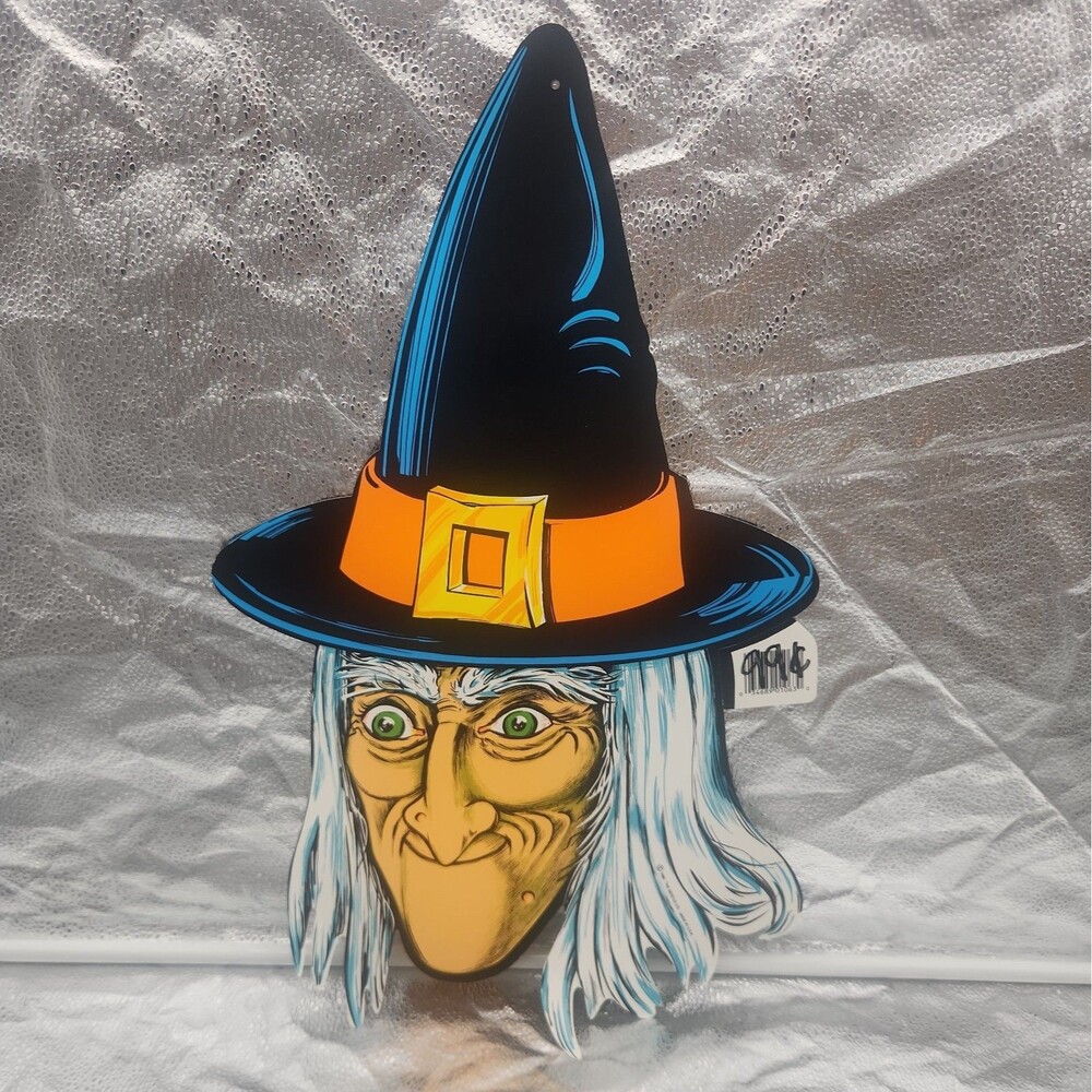 Die Cut Witch Head The BEISTLE Co 1986 Halloween Decoration 21” x 12.5” VTG NOS